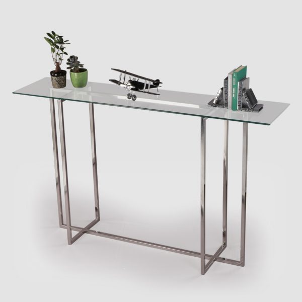 Silver console table for living room