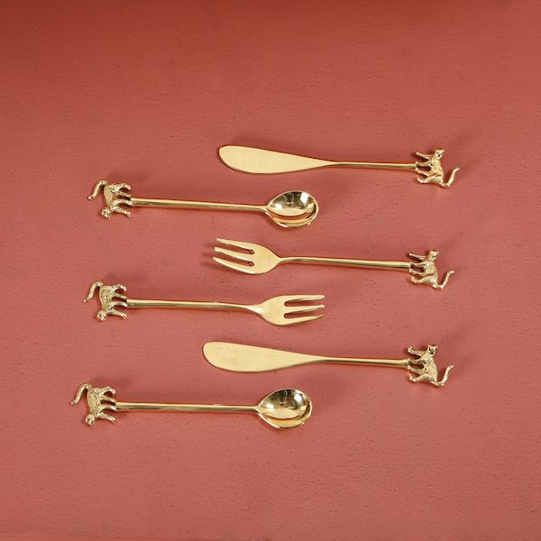 Brass cutlery set