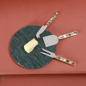 Brass cheese knife set