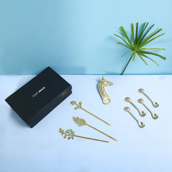 Brass cutlery gift box : Topp Brass