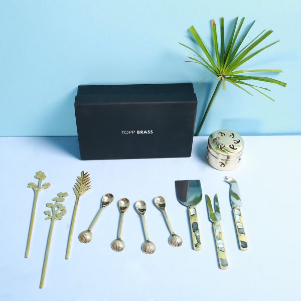Brass cutlery gift box : Topp Brass