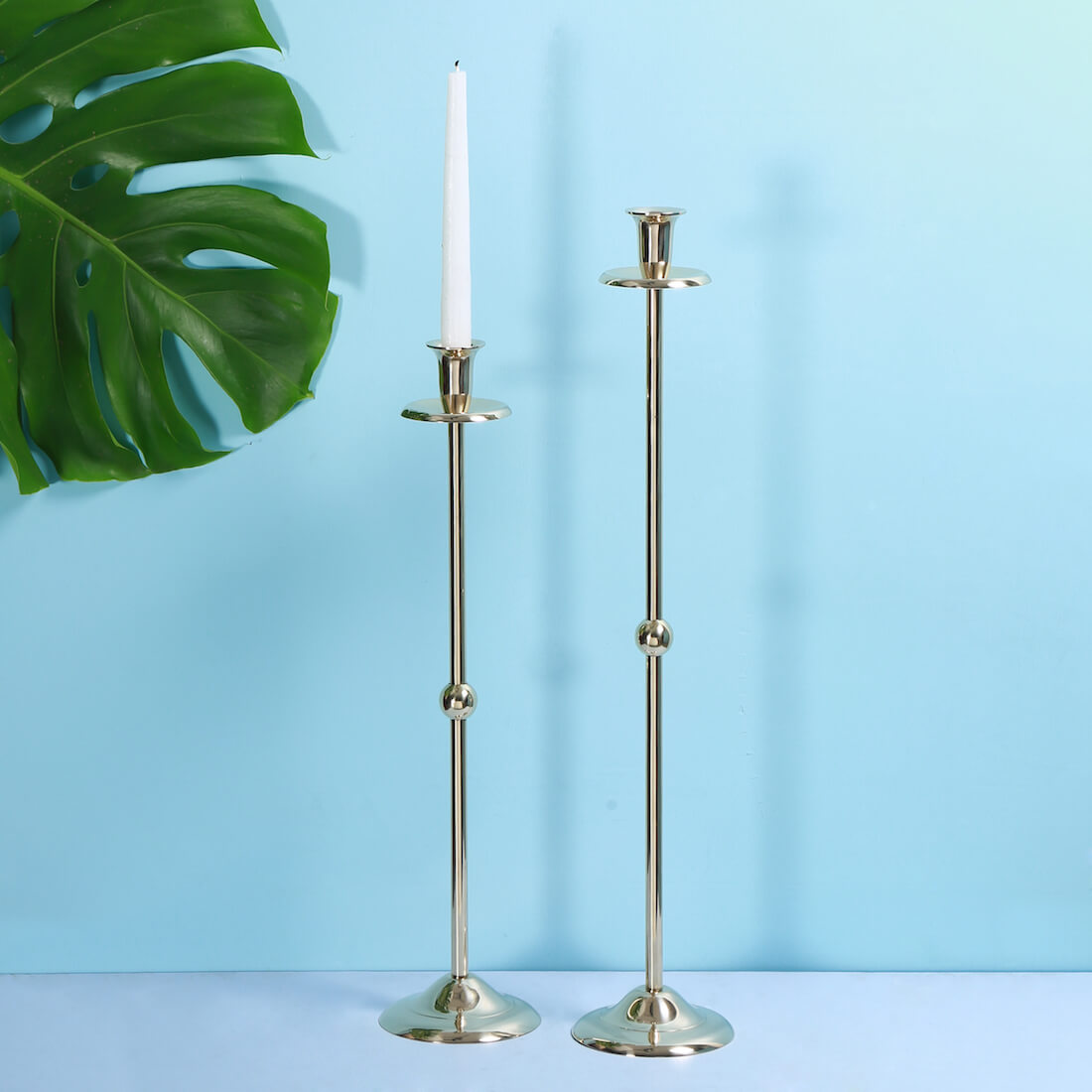 Rosa Brass Candle Stands