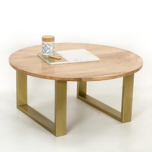 topbrass : Wooden top round coffee table
