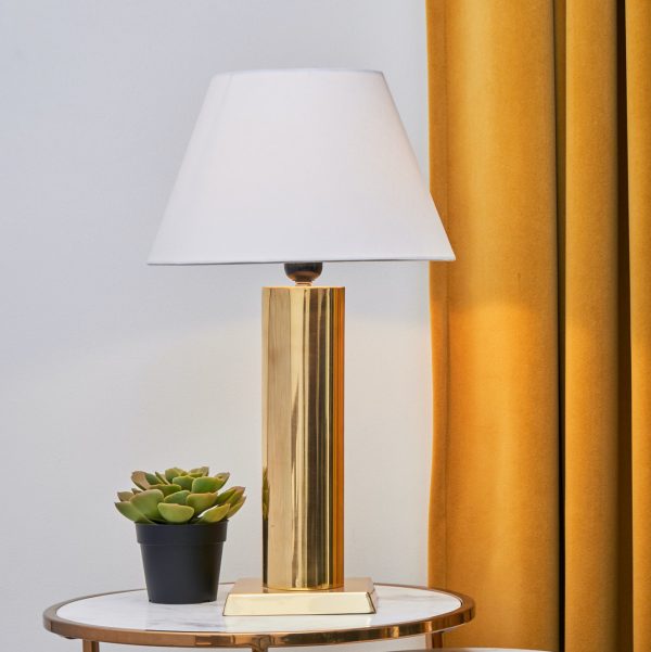 Brass lamp for bedside table