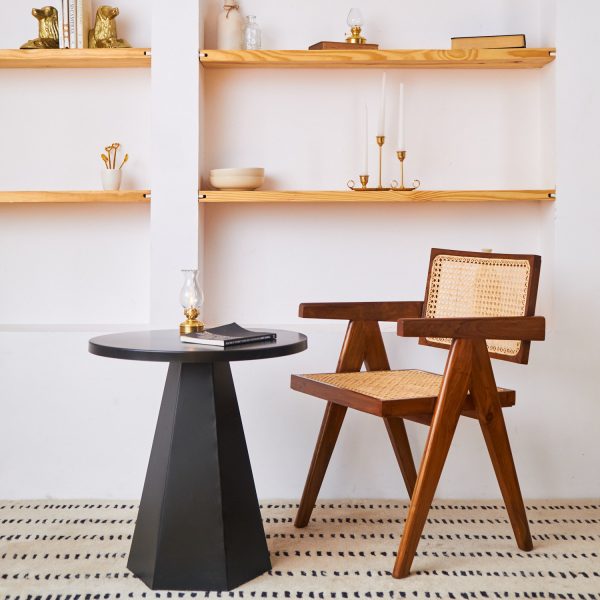 Hex Black Side Table for living room