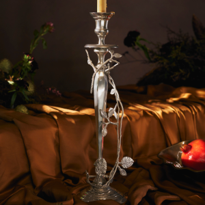 Silver candle holder