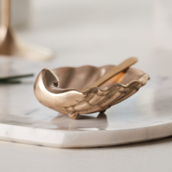 Brass shell dip dish