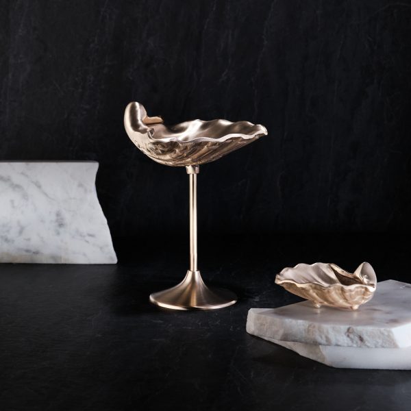 Brass Shell coupe serving dish