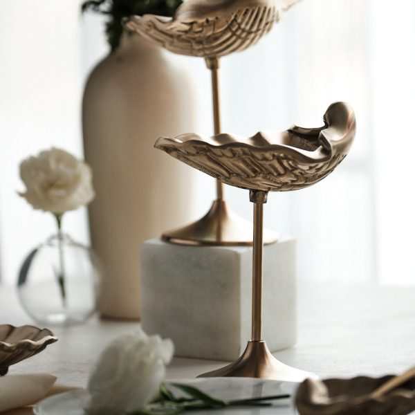 Brass coupe serving dish