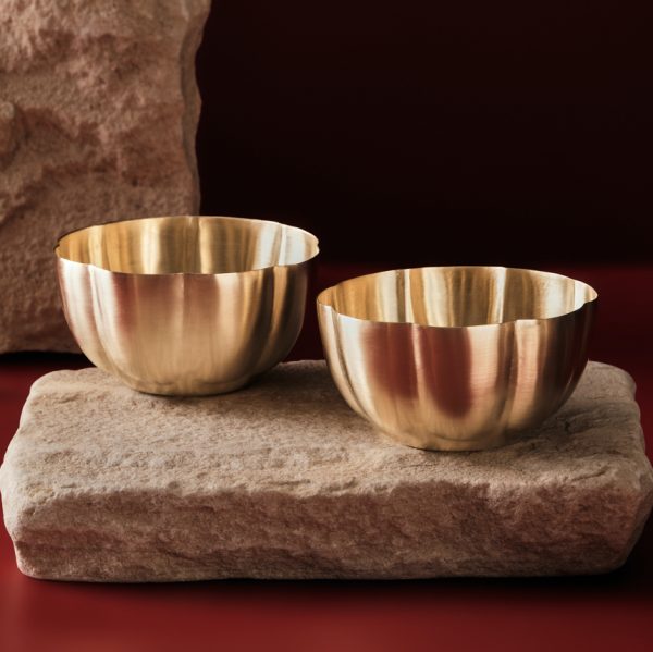 Brass rose katori