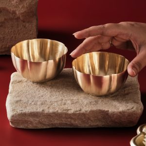 Brass rose katori