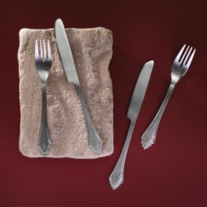 Brass fork & knife set