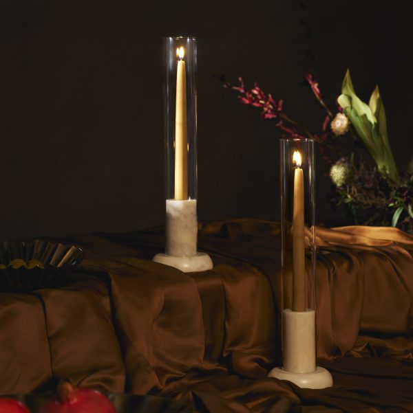 Marble candle holders set of 2