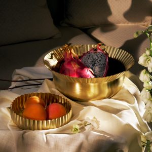 Brass serving bowl