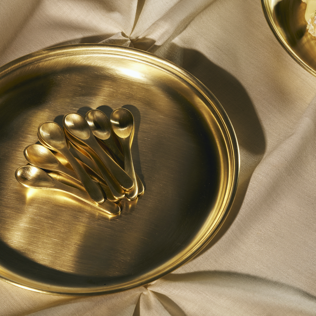 Tiny Brass Spoon S/4
